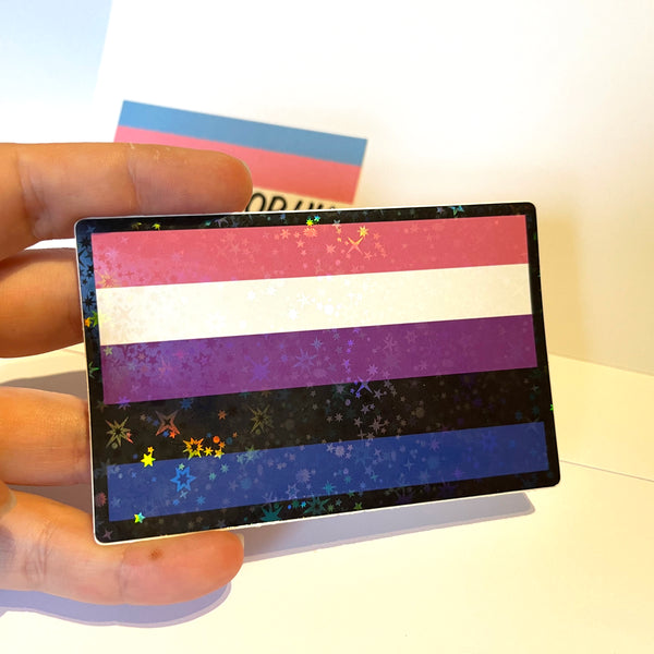 Holographic Genderfluid Flag Sticker