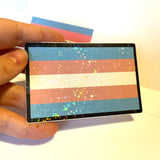 Holographic Trans Flag Sticker